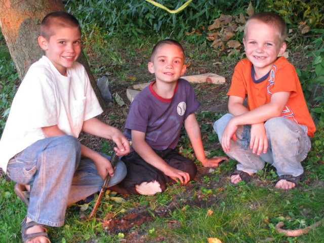 (L to R) Brian's two oldest boys and Guy Petersheim (Daryl's oldest son)