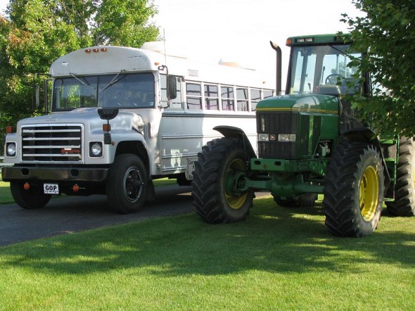 The Bus vs. The John Deere