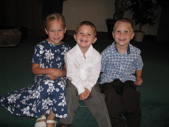 All ready for church Sunday morning; Chrissy (Daryl's), Marshall (Brian's), and Jake (Daryl's)