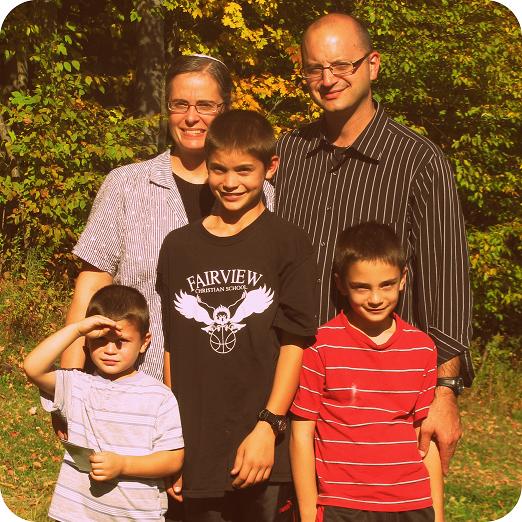 Brian's abbreviated family (his three girls were absent on this trip); Brian, Sheryl, and boys l to r: Marshall, Bryce, and Blake