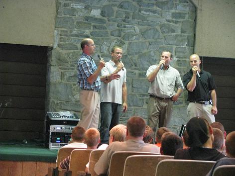 Favorite songs in this crowd: a rousing rendition of "Is that Footsteps that I hear", and the big quartet mix-up, "Just a little talk with Jesus" 